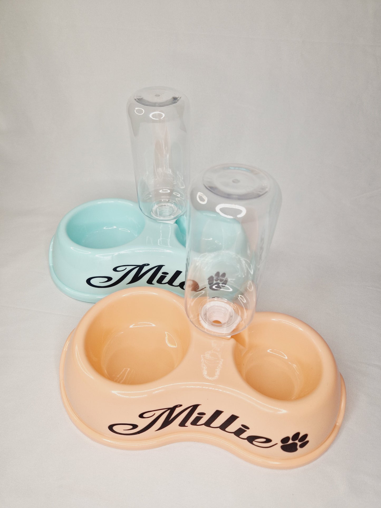 Personalised pet bowls with automatic water dispenser