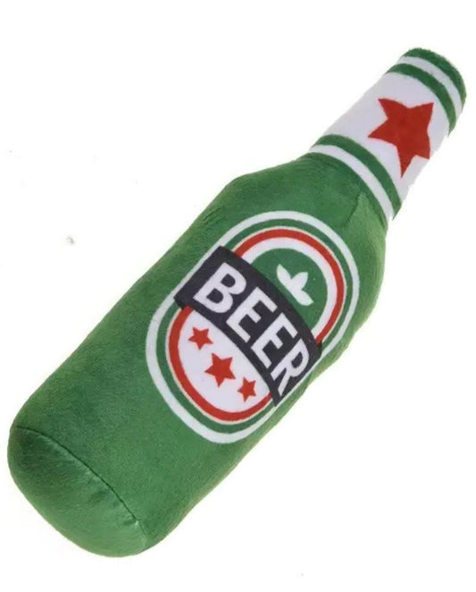 Dog squeaky Beer plush toy