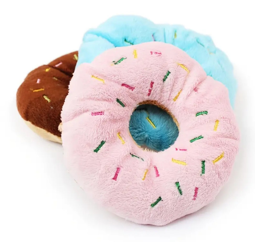 Super soft squeaky Donut plush toy